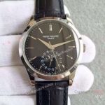 AAA Swiss Patek Philippe Moonphase Replica Watch Ss Black Face